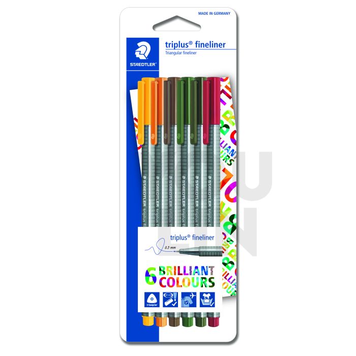 STAEDTLER 334 SBK6-1 Triplus Fineliner Set of 6 Colors (Earthia)