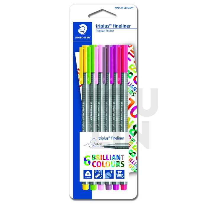 STAEDTLER 334 SBK6-2 Triplus Fineliner Set of 6 Colors (Floria)