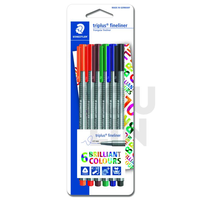 STAEDTLER 334 SBK6-4 Triplus Fineliner Set of 6 Colors (Primera)