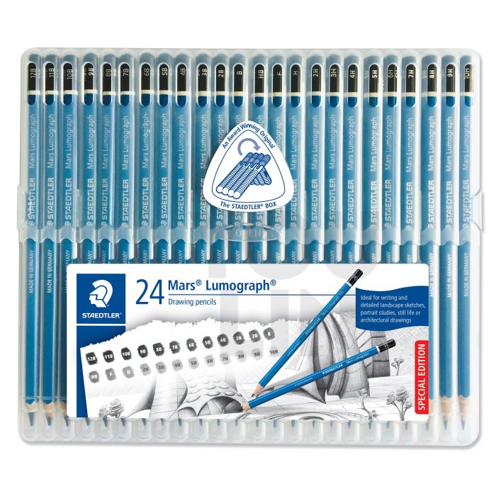 STAEDTLER 100 TB24 Mars Lumograph Pencil Box of 24 Degrees