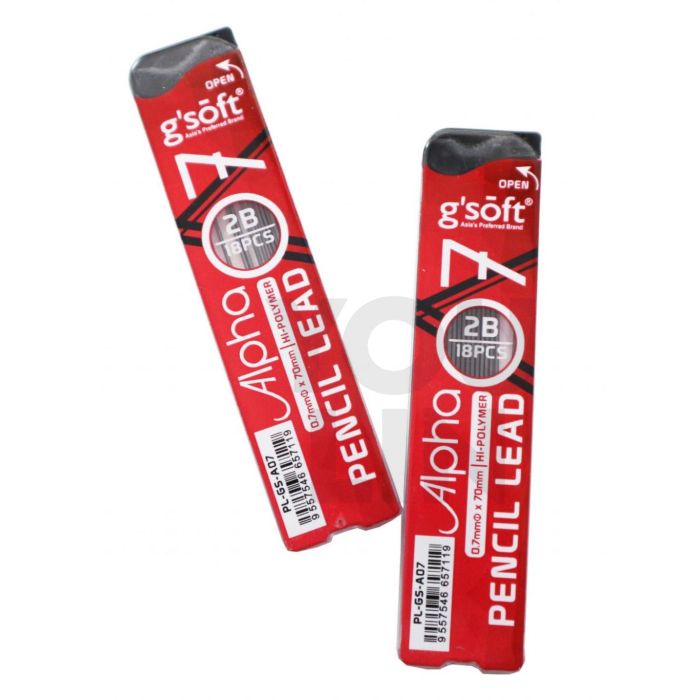 G'Soft PL-A07-2 0.7MM 2B Pencil Lead X2 In Opp Bag