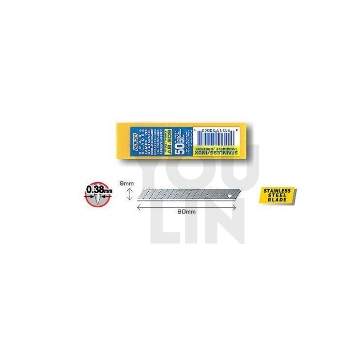 OLFA Cutter Blade Stainless Steel 9mm AB-50S