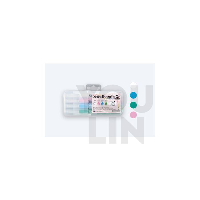 Artline EDF-1/4PSH1 Decorite Marker Pen 1.0mm 4 Colour (Pastel)