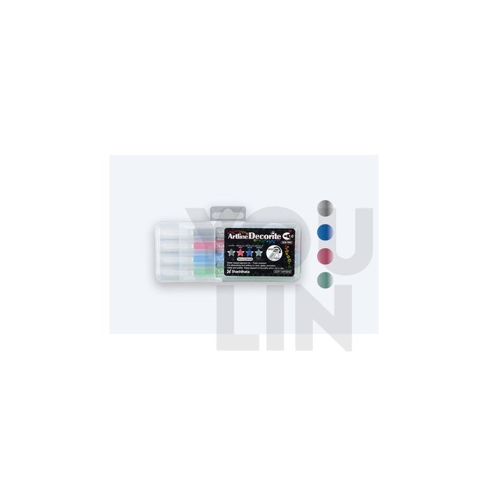 Artline EDF-1/4PSH3 Decorite Marker Pen 1.0mm 4 Colour (Metallic)