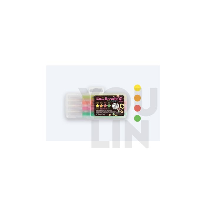 Artline EDF-1/4PSH4 Decorite Marker Pen 1.0mm 4 Colour (Neon)