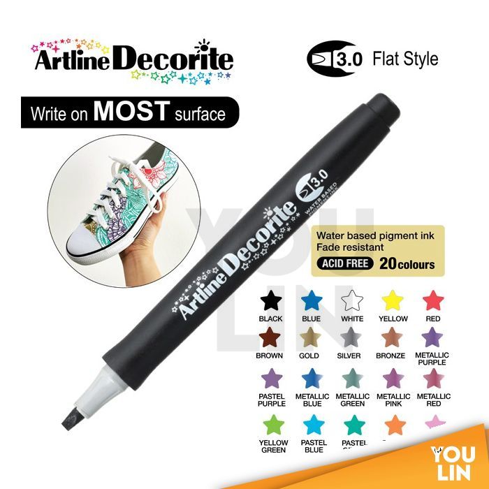 Artline EDFM-3 Decorite Marker Flat Pen 3.0mm