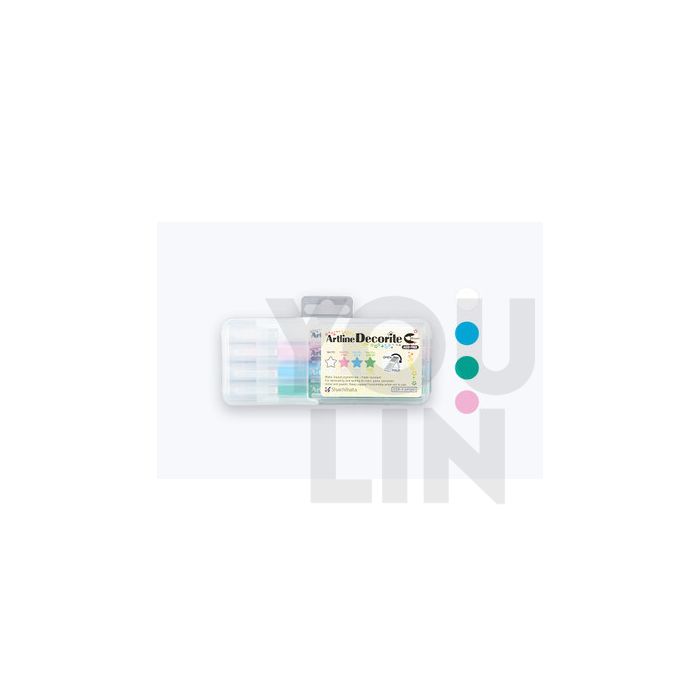 Artline EDF-F/4PSH1 Decorite Brush Pen 4 Pastel Colour