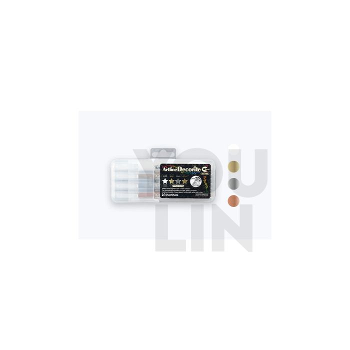 Artline EDF-F/4PSH2 Decorite Brush Pen 4 Metallic Colour