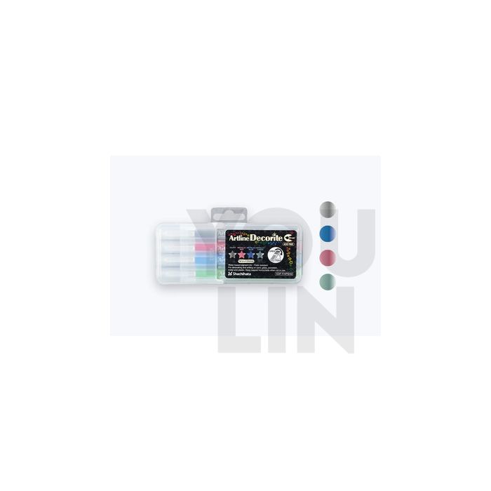 Artline EDF-F/4PSH3 Decorite Brush Pen 4 Metallic Colour