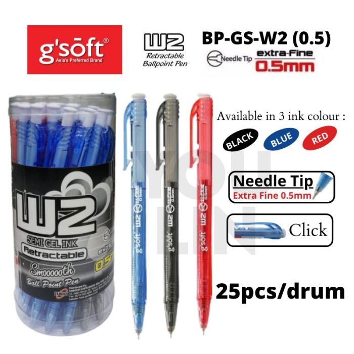 G'Soft W2 0.5MM Retract Ball Pen