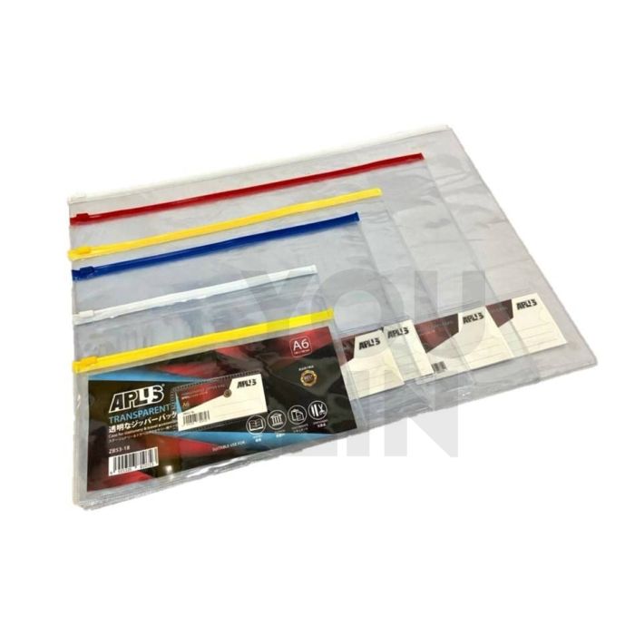 APLUS ZB54-18 A5 Transparent Zipper Bag