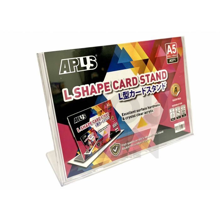 APLUS A571 A5 Horizontal L Shape Acrylic Card Stand / Brochure