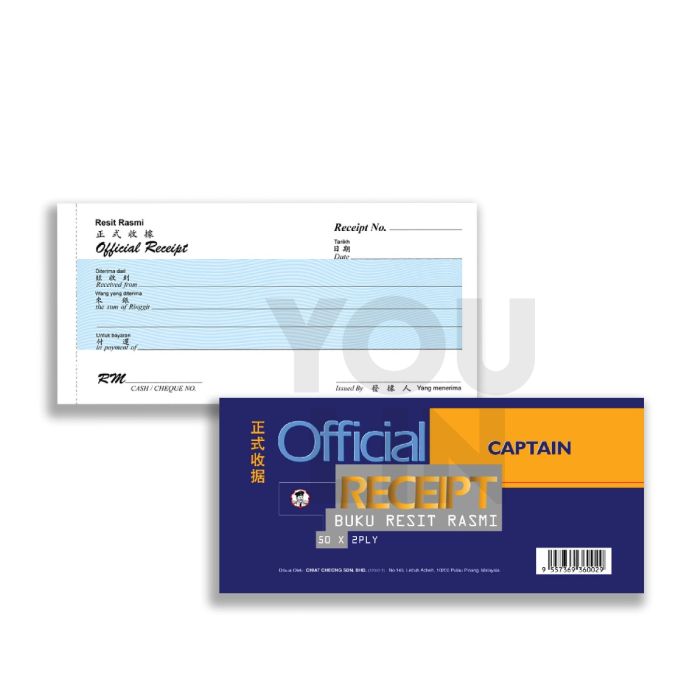 Captain 2 X 50 Receipt Book