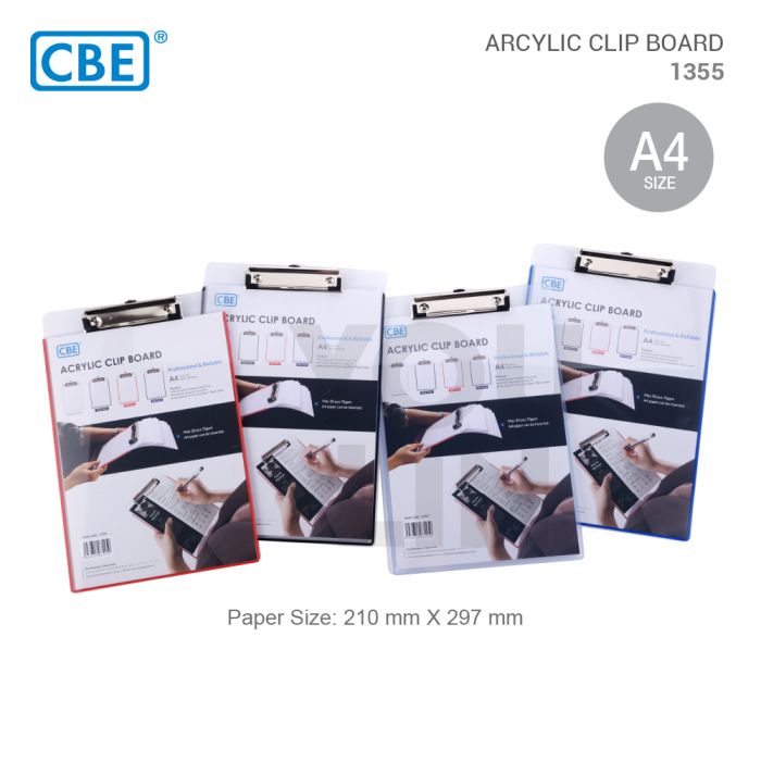 CBE 1355 A4 Acrylic Clip Board