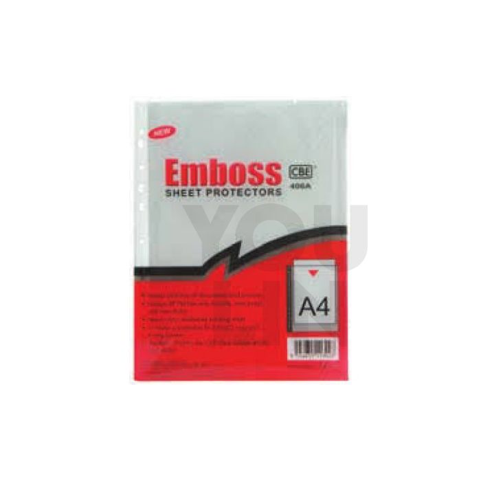 CBE 406A A4 Emboss Sheet Protector 10's