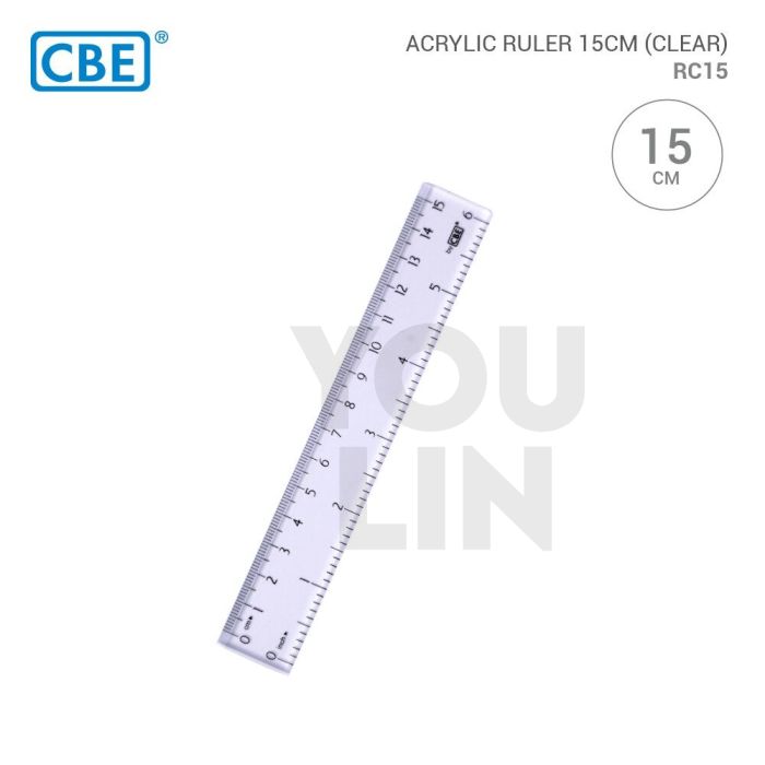 CBE RC15 Acrylic Ruler 15CM - Clear
