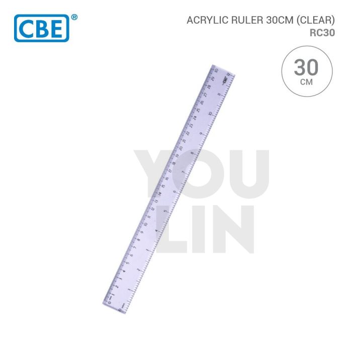 CBE RC30 Acrylic Ruler 30CM - Clear
