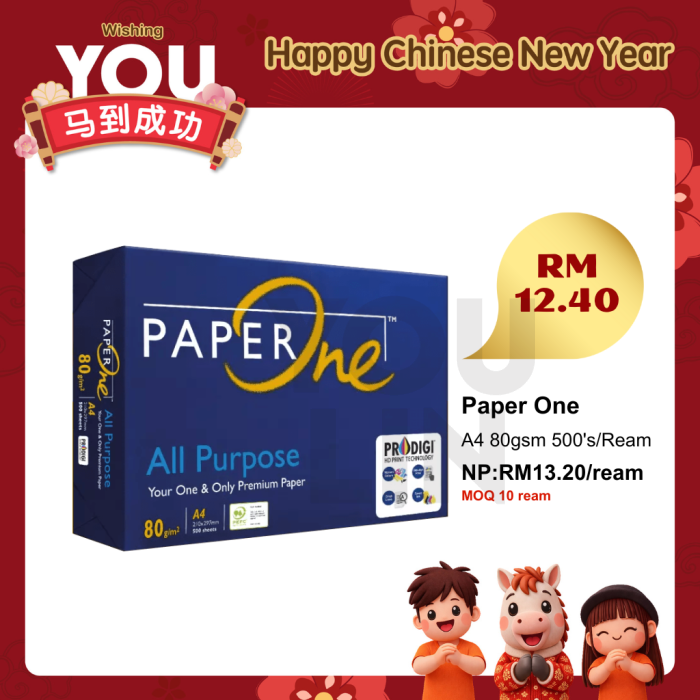 PaperOne 80gsm A4 Paper 500's/ream