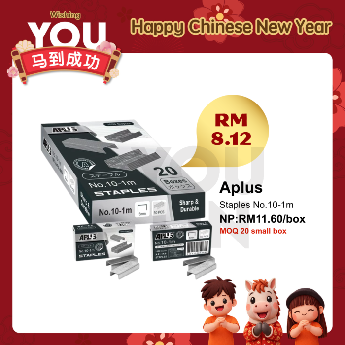 APLUS No.10-1m Staples - 20's/box