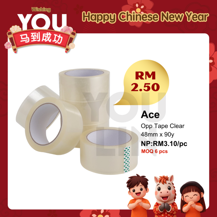 ACE OPP Tape 48mm x 90y (Clear)