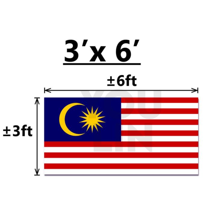 MALAYSIA FLAG - 3' X 6' (POLYMESH)