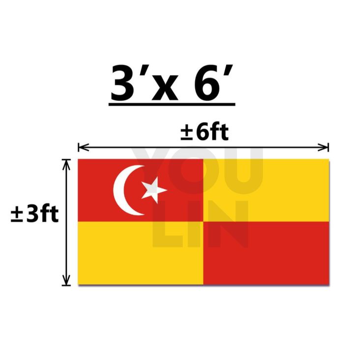 SELANGOR FLAG - 3' X 6' (POLYMESH)