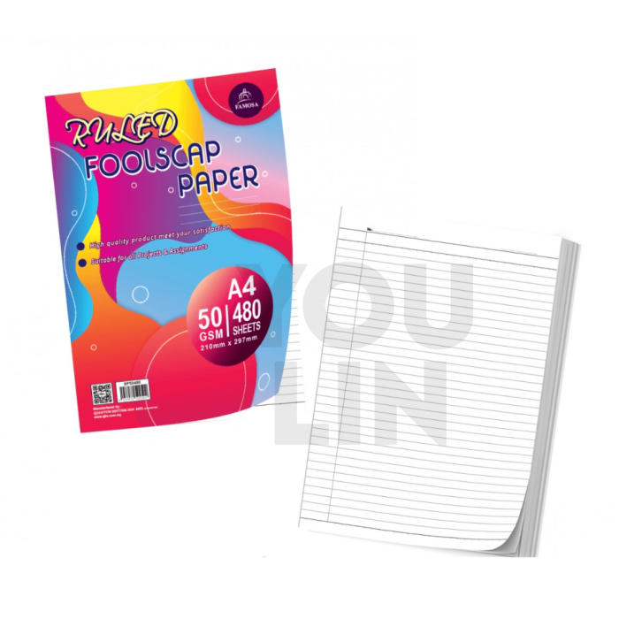 FAMOSA A4 50GM SINGLE FOOLSCAP PAPER 480'S
