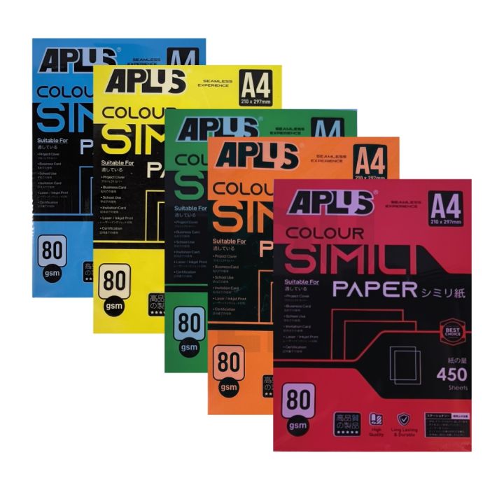 APLUS A4 80GSM COLOUR PAPER 450'S - Dark Colour