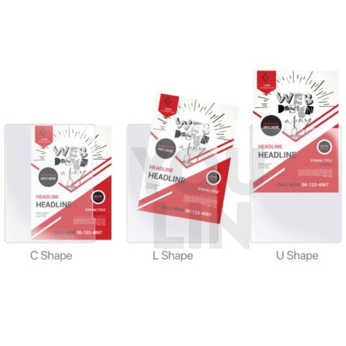 PVC A4 L/C/U-Shape Clear Folder 24pc/pkt