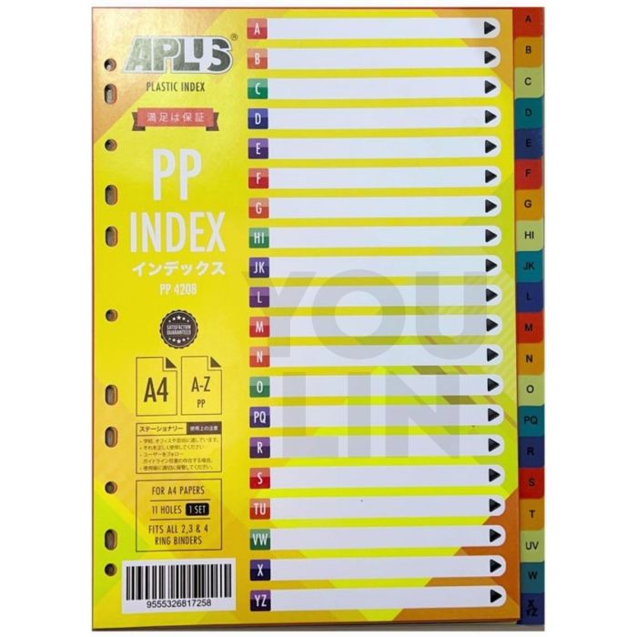 APLUS PP-4208 PP Index Divider A-Z (Colour)