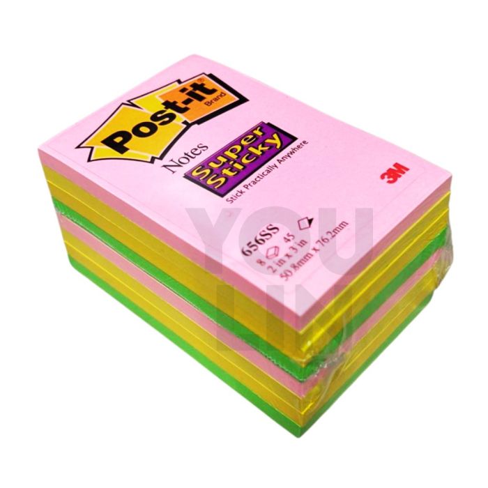 3M SUPER STICKY NOTE CUBE (2" X 3" X 8PAD) 