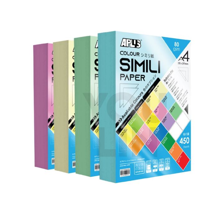 APLUS A4 80GSM COLOUR PAPER 450'S