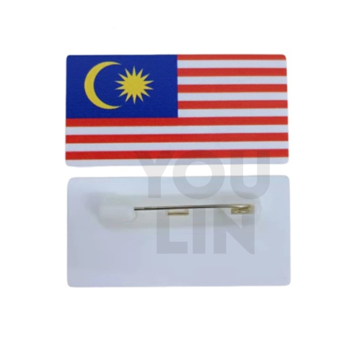 MALAYSIA FLAG BADGE - PIN (25mm x 50mm)
