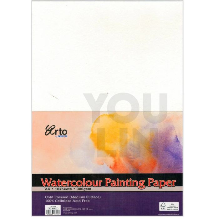Arto CR36348 A4 300GSM Watercolour Paper 10'S