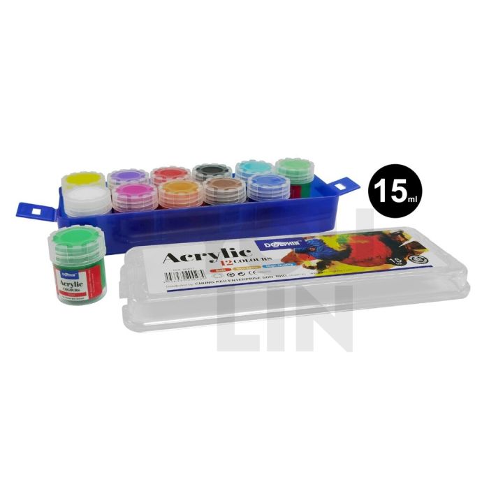 Dolphin DOL-AC613 Acrylic Color 15ML 12 Color