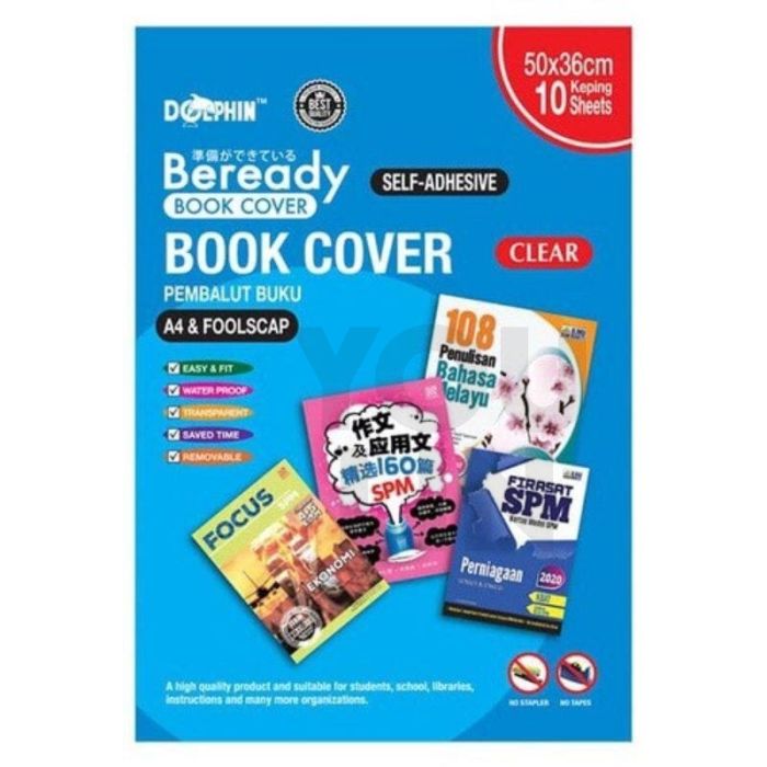 Dolphin DOL-CS038 Self-Adhesive Book Cover Clear - 50 X 36CM
