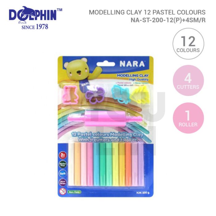 Dolphin Nara Round Stick Modeling Clay - Pastel Color
