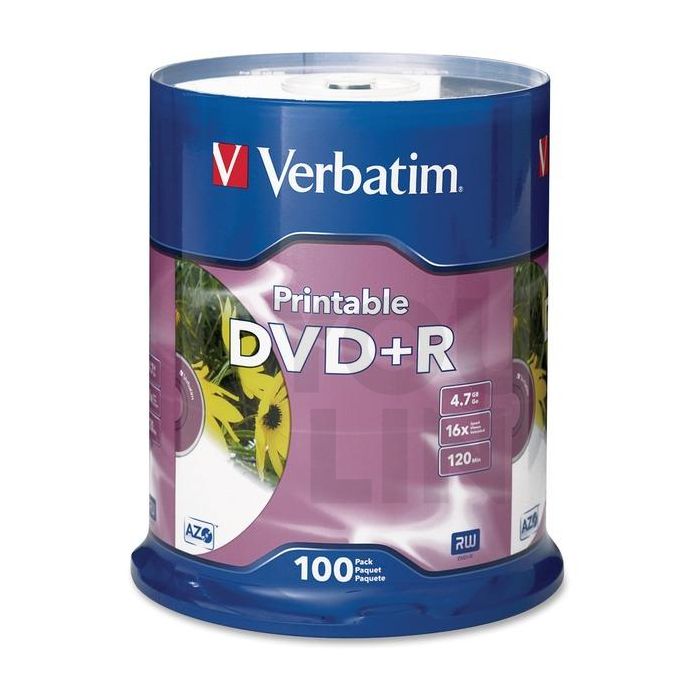 Verbatim DVD+R 16X 4.7GB 100Pcs