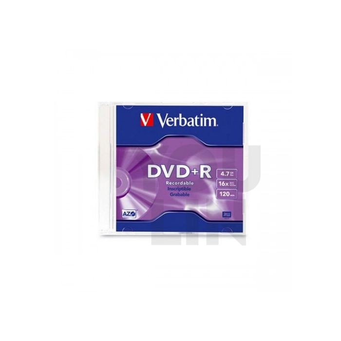 Verbatim DVD+R 16X 4.7GB 120Min With Slim Case
