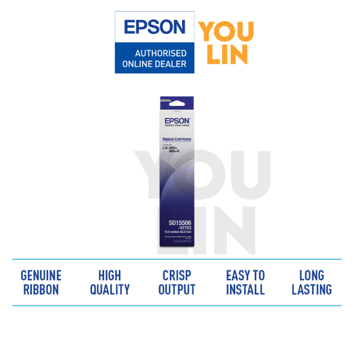 Epson LQ300/300+/300+ll/400/450/500/550/570/570+/580/850/850+/870 Ribbon Cartridge