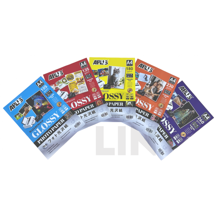 APLUS GLOSSY PAPER GP-4R230 4R 230GSM 25'S