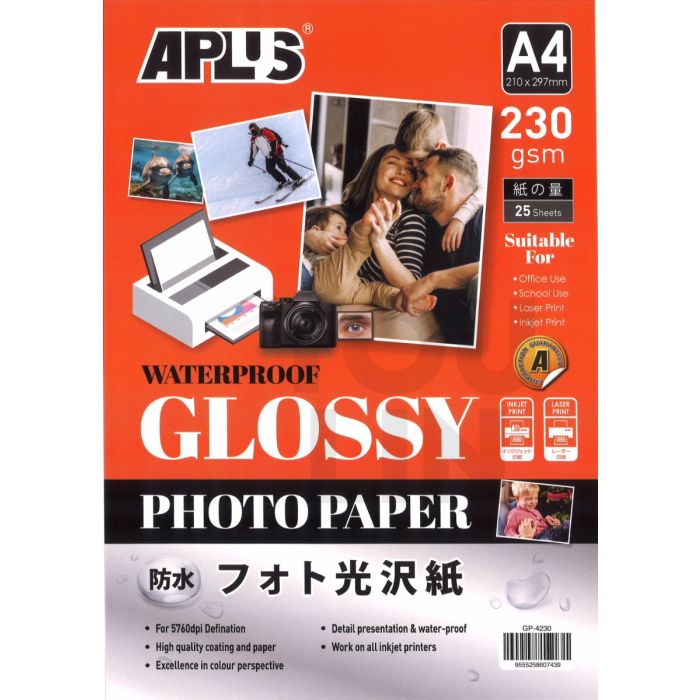 APLUS GLOSSY PAPER GP-4230 A4 230GSM 100'S