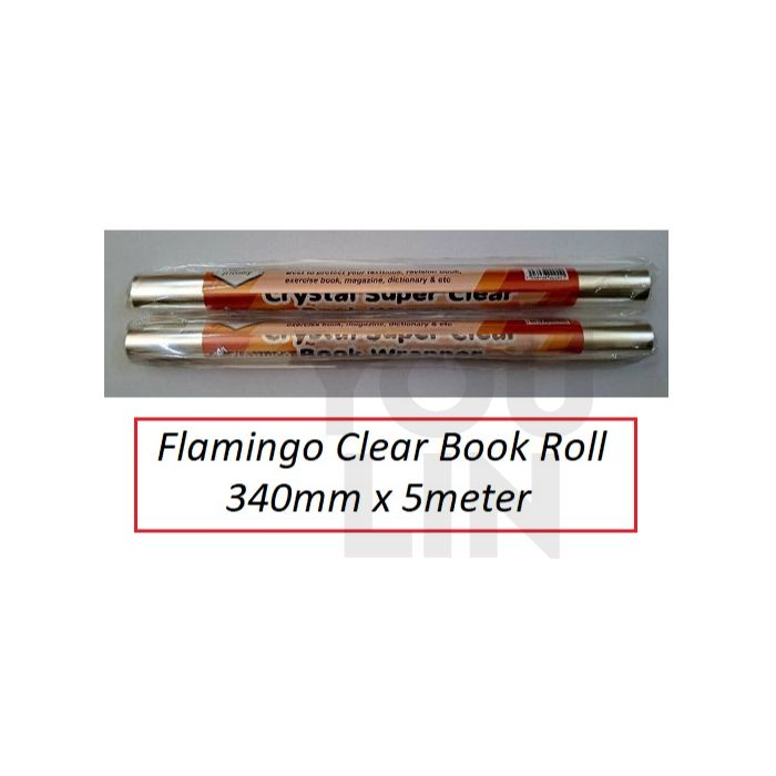 Flamingo Book Wrapper 340MM X 5M - Clear