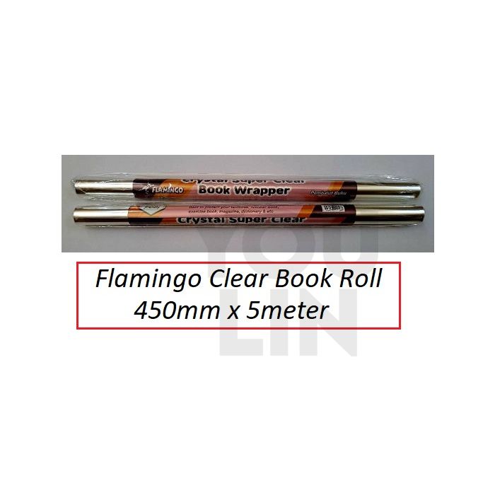 Flamingo Book Wrapper 450MM X 5M - Clear