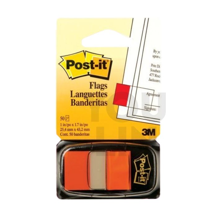 3M Post it Tape Flags 680-4 (Orange)
