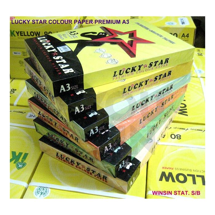 Luckystar A3 80gm Color Paper 450'S - Light Colour