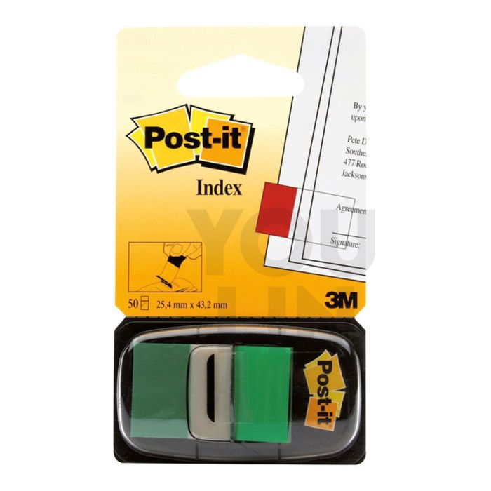 3M 680-3 Post It Sticky Flags / Page Markers (Green)