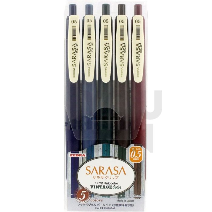 Zebra JJ15-5C-VI Sarasa Clip Gel Pen - Vintage Color