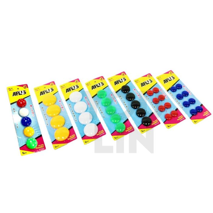 APLUS 20MM Solid Color Magnetic Button 8pcs/Card