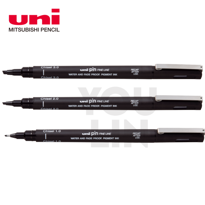 UNI PIN CS1/2/3-200 Chisel Fine Line Markers